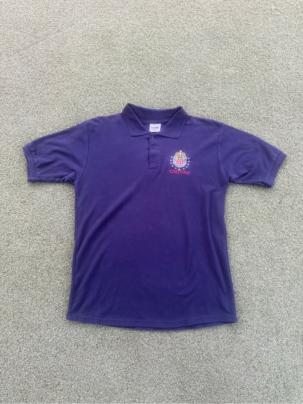 RARE MODERN VINTAGE Y2K 2000s FIFA SOCCER CHIVAS SMALL LOGO STITCHED BLUE POLO